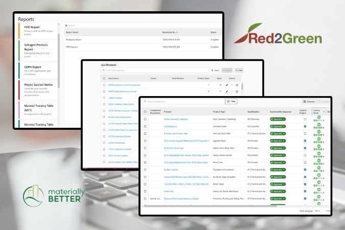 Red2Green Healthier Materials Library | Materially Better