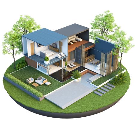 Placeholder image: 3D architecture model of a private home