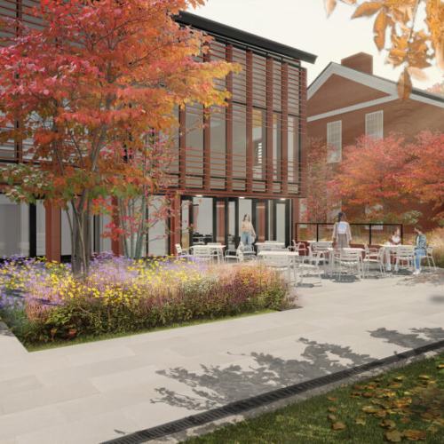 Architectural rendering of Yale Divinity Living Village project.