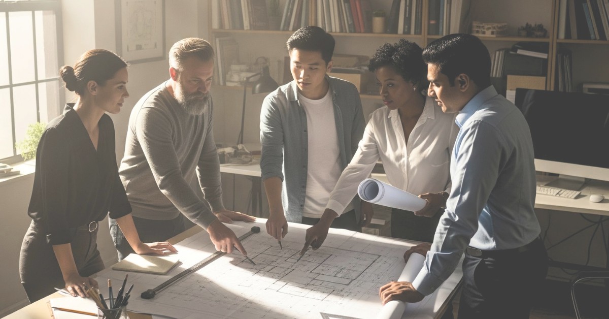 image: architect team strategizes healthy materials inclusion