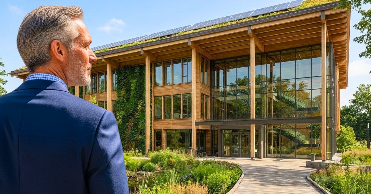 image: architect reviews new build